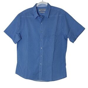 Nick Graham Everywhere Shirt Men's Large Stretch Modern Fit Short Sleeve Blue